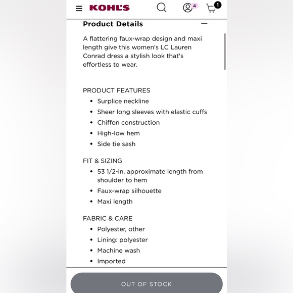 LC Lauren Conrad High-Low Hem Faux-Wrap Maxi Dress - Picture 3 of 10